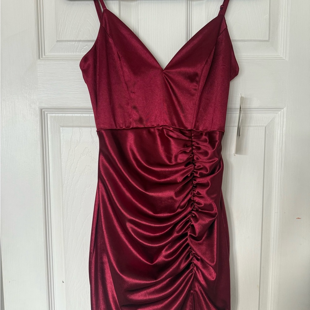Honey and Rosie Burgundy Mini Dress